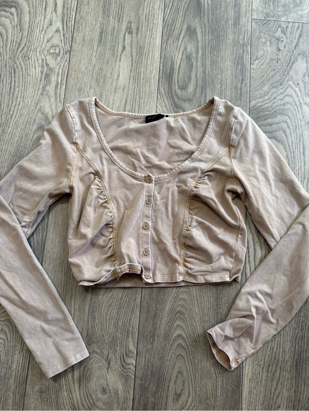 Out From Under Cropped Long Sleeve Shirt